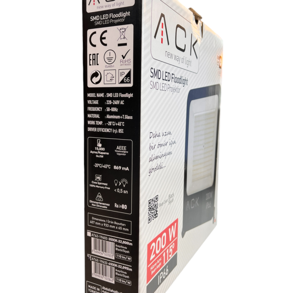 ACK 200W Dob Smd Led Projektör 6500K AT62-19632