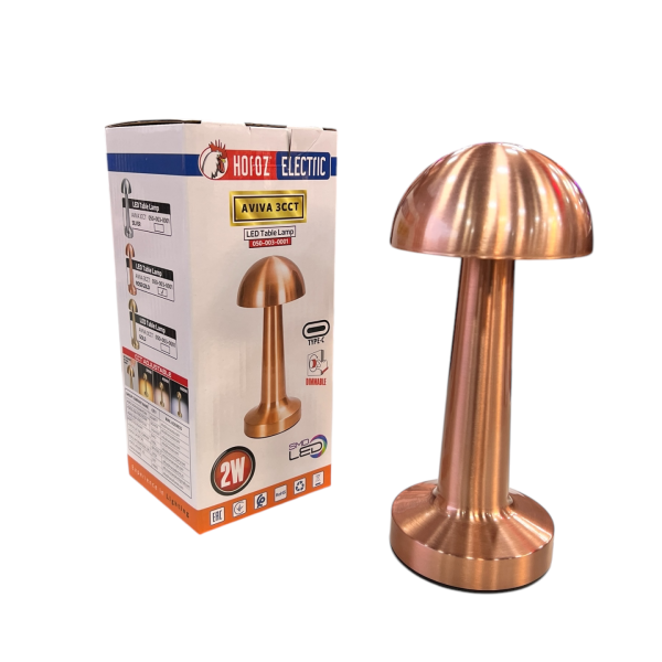 Horoz 050-003-0001-050 Aviva 3Cct Rose Gold 2W/5V Dimli Masa Lambasi